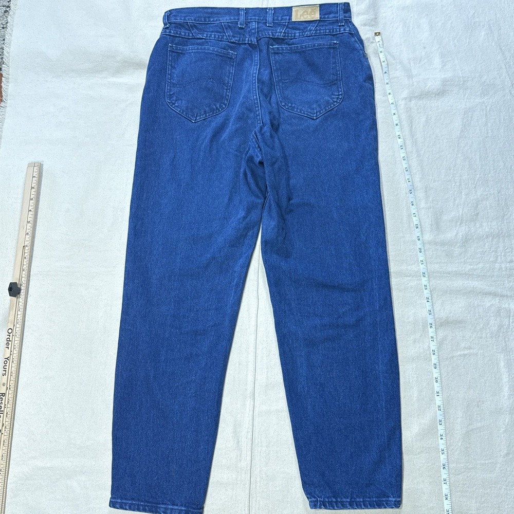 90s Vintage Lee Womens 16 Western Jeans Dark Wash Crop Straight Leg High Waist - Picture 8 of 9